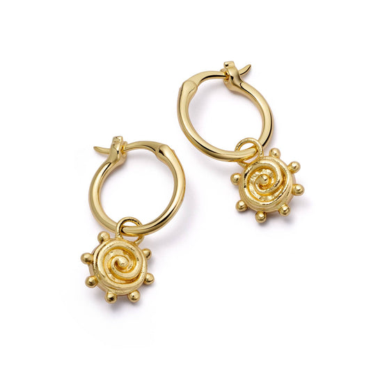 Sun Spiral Drop Earrings